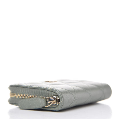 Chanel Iridescent Caviar Quilted Zip Coin Purse Green 3 of 7
