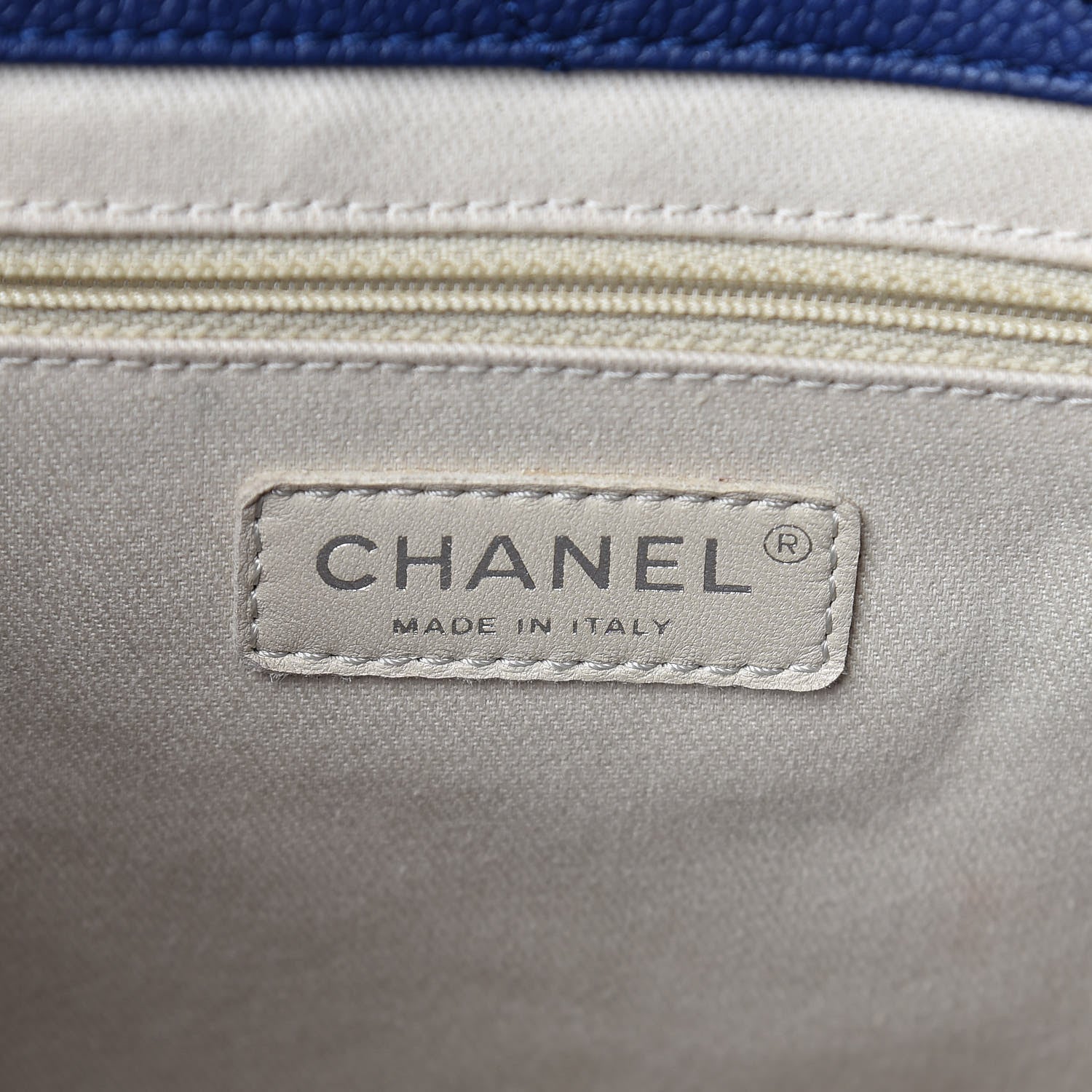 Chanel Grained Calfskin Small CC Pocket Tote Blue 14 of 22
