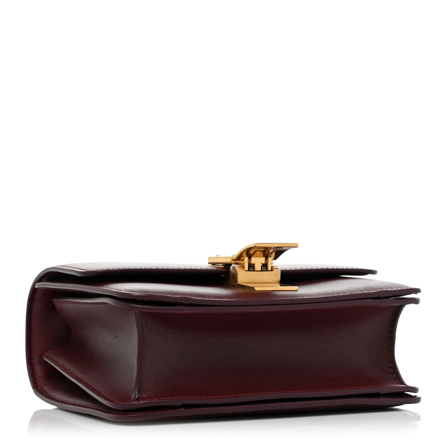 Box Calfskin Small Classic Box Flap Bag Burgundy