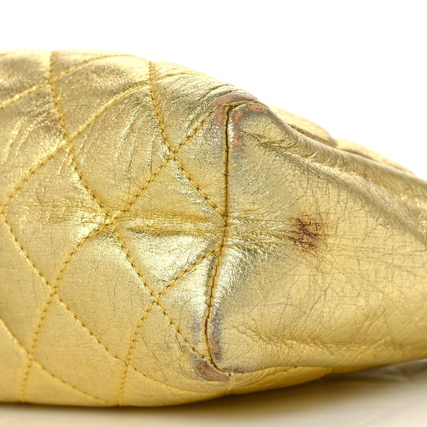 Chanel Metallic Lambskin Crystal Quilted Shoulder Bag Gold 10 of 11