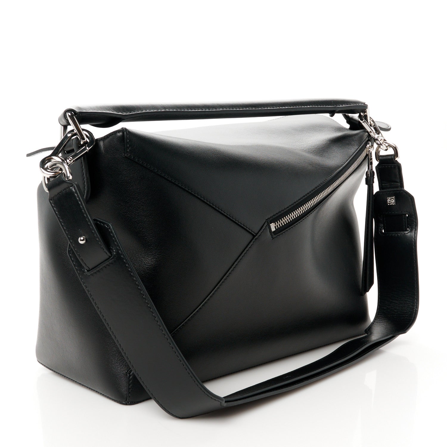Loewe Calfskin Large Puzzle Edge Bag Black 3 of 10