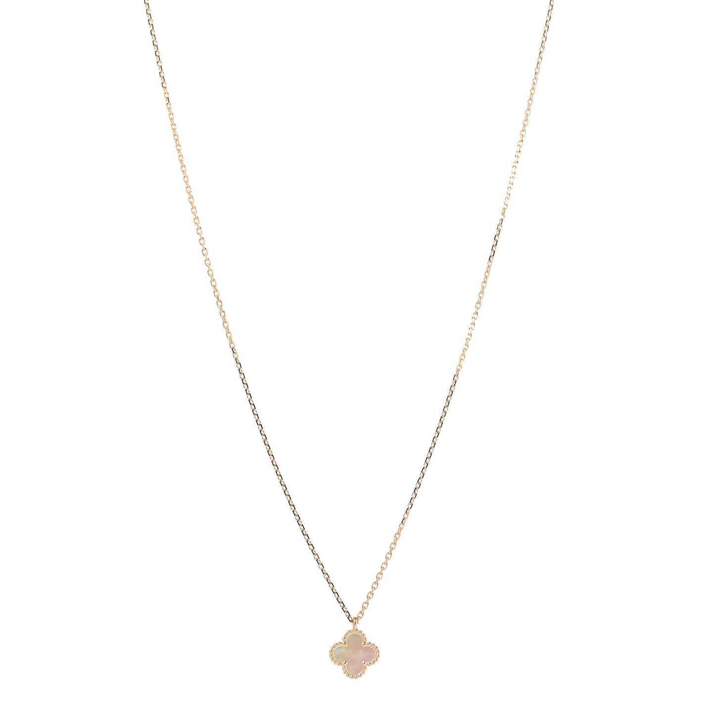 18K Yellow Gold Mother of Pearl Sweet Alhambra Pendant Necklace