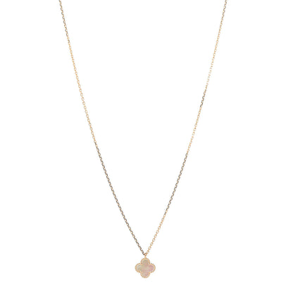 Van Cleef & Arpels 18K Yellow Gold Mother of Pearl Sweet Alhambra Pendant Necklace 1 of 7