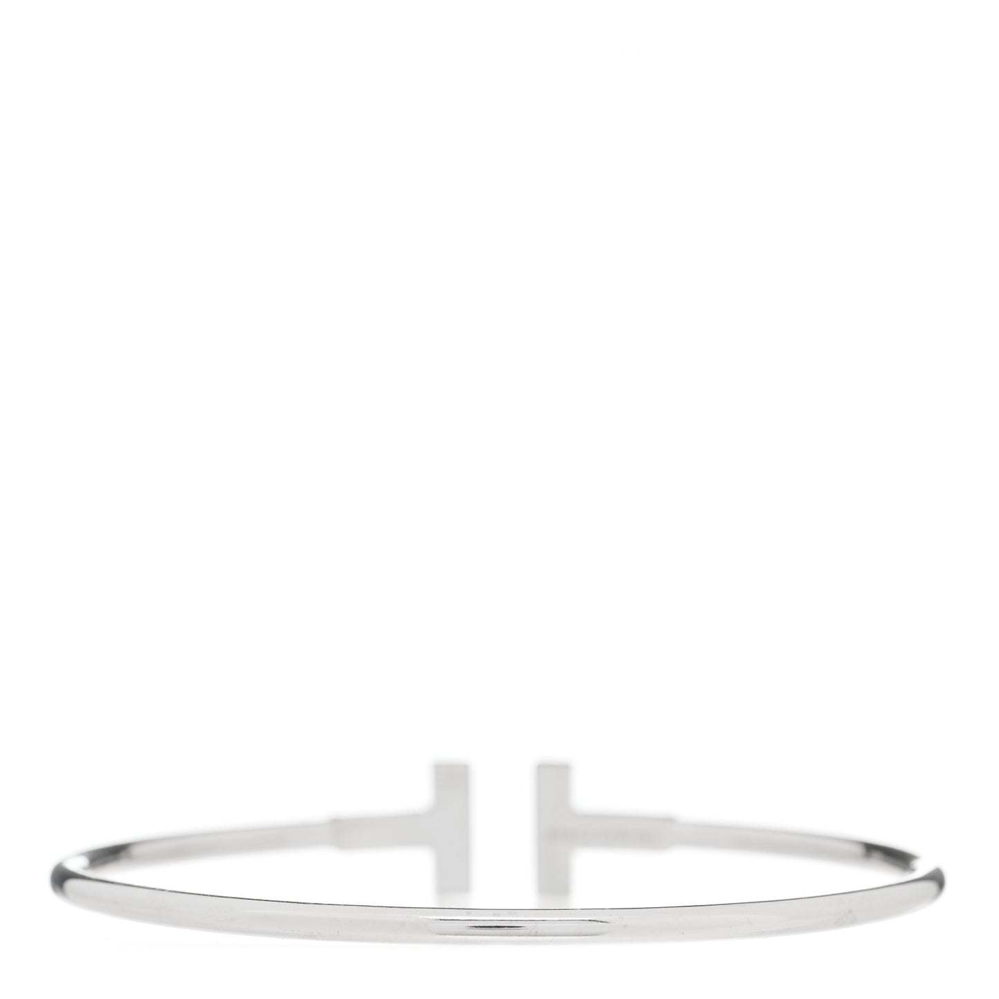 18K White Gold Diamond T Wire Bracelet