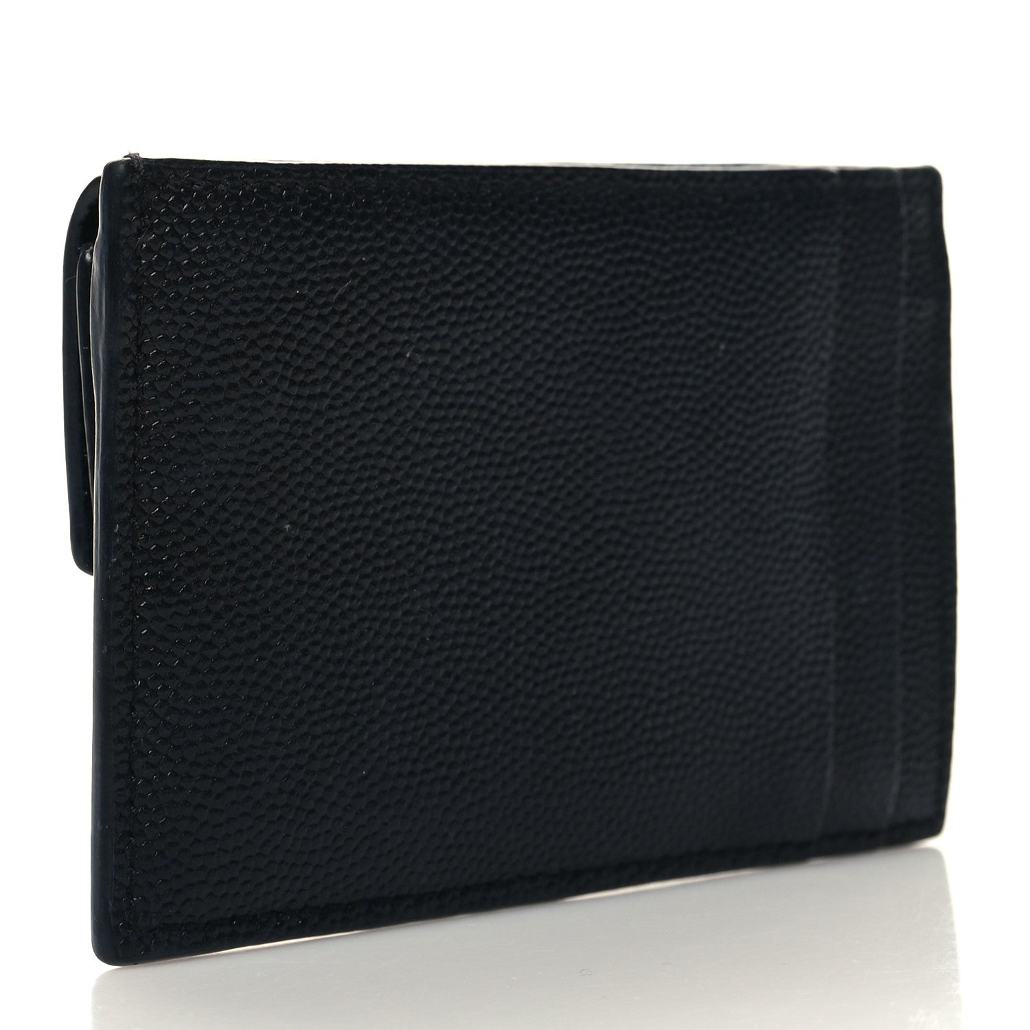 Saint Laurent Grain De Poudre Uptown Monogram Card Case Black 3 of 9