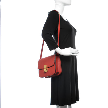 Celine Goatskin Medium Classic Box Flap Bag Carmin 2 of 9