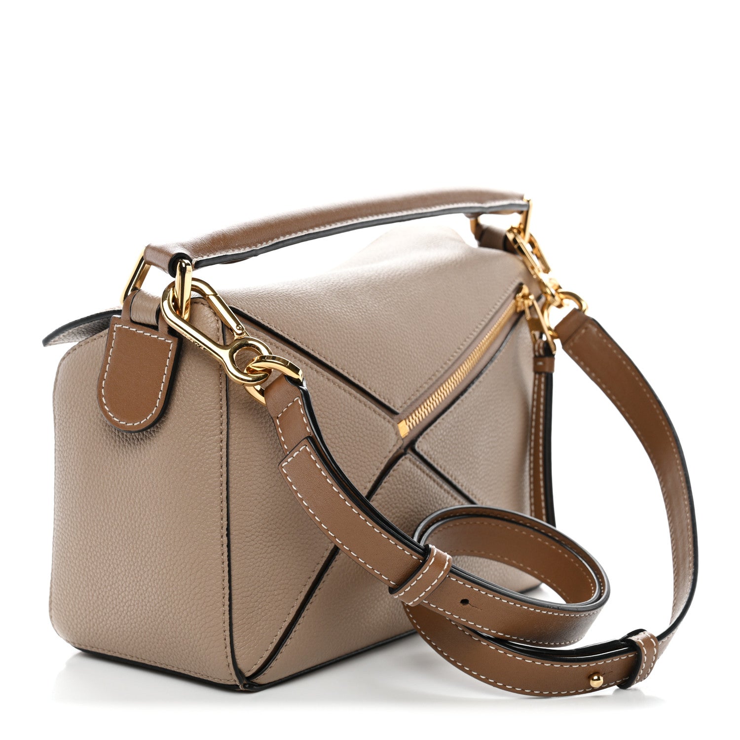Loewe Grained Calfskin Small Puzzle Bag Sand Mink 2 of 9