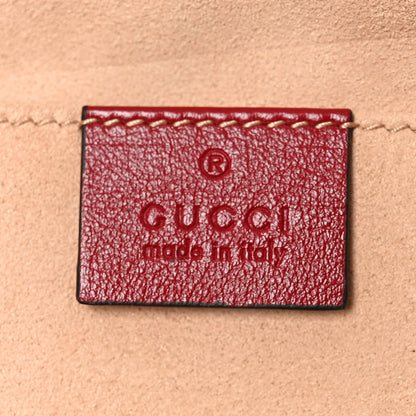 Gucci Monogram Azalea Calfskin Matelasse Diagonal Small GG Marmont Chain Shoulder Bag Beige Ebony New Cherry Red 6 of 10