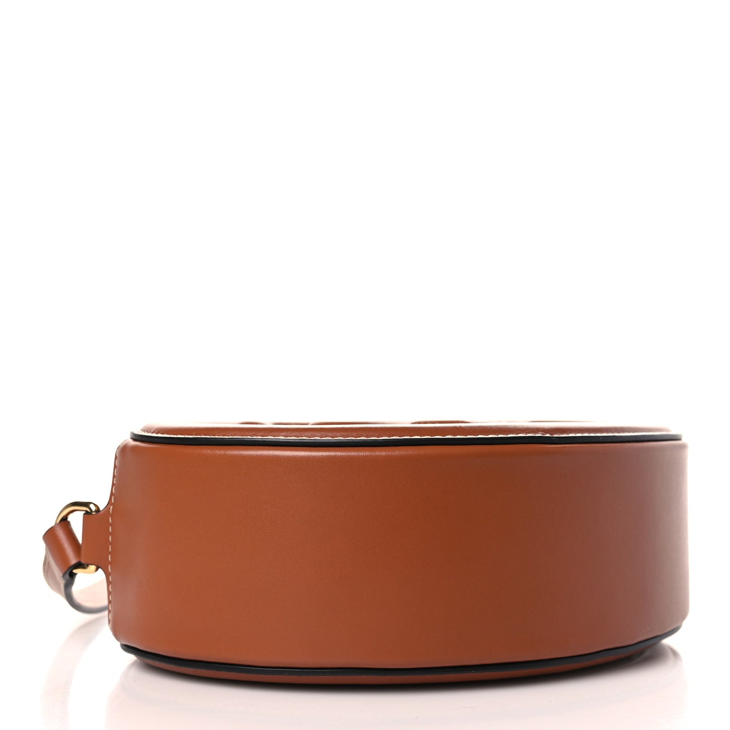 Calfskin Straw Triomphe Oval Purse Crossbody Natural Tan