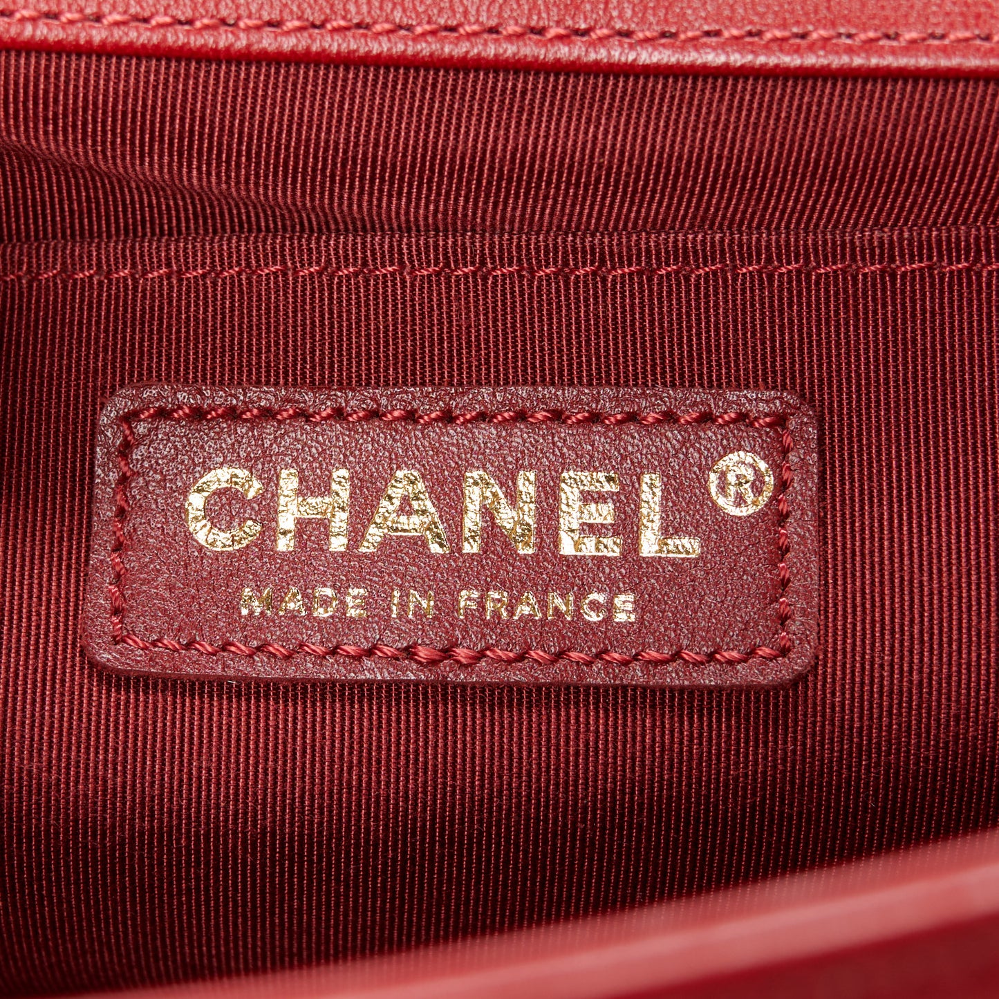 Lambskin Quilted Medium Boy Flap Red