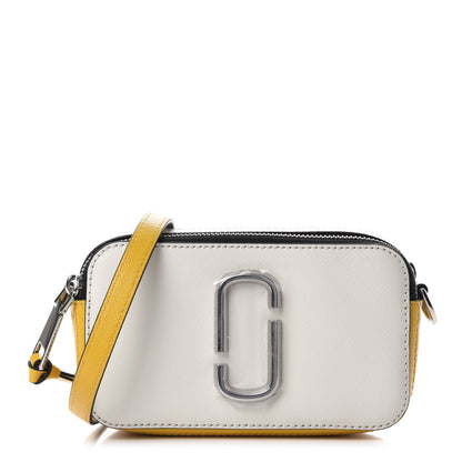 Marc Jacobs Saffiano Small Snapshot Camera Bag White Yellow 1 of 10