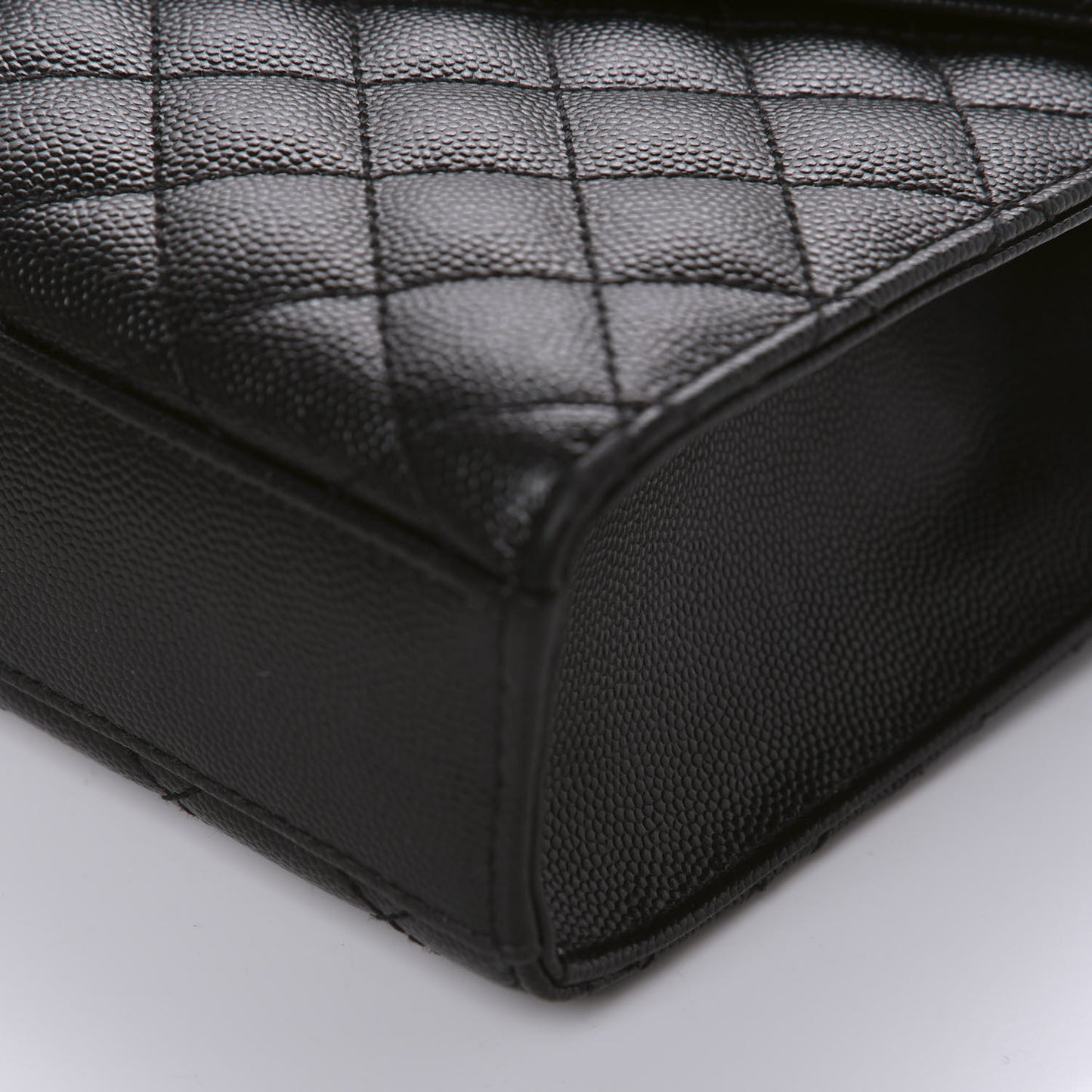 Grain De Poudre Textured Mixed Matelasse Triquilt Medium Monogram Satchel Black