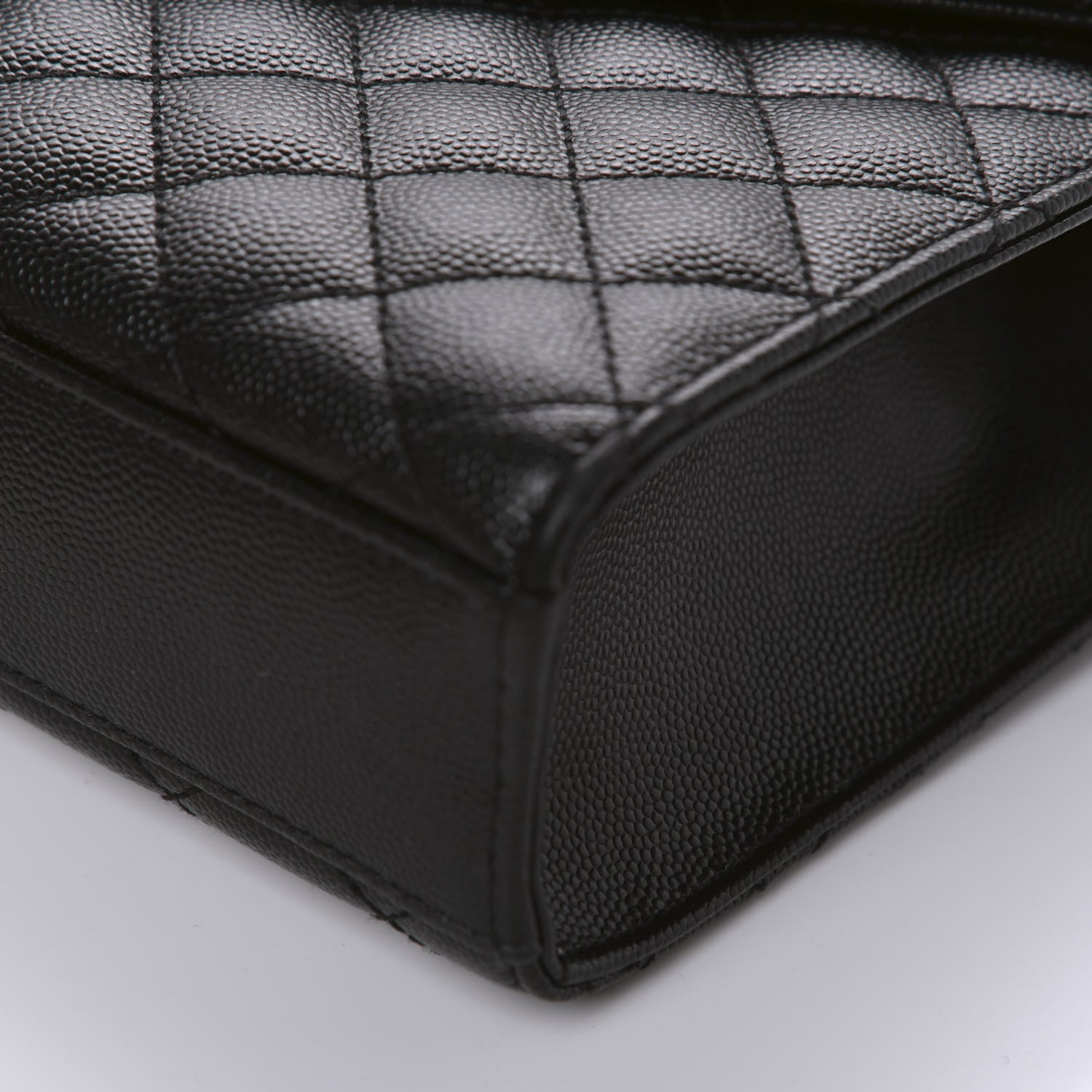 Saint Laurent Grain De Poudre Textured Mixed Matelasse Triquilt Medium Monogram Satchel Black 7 of 10