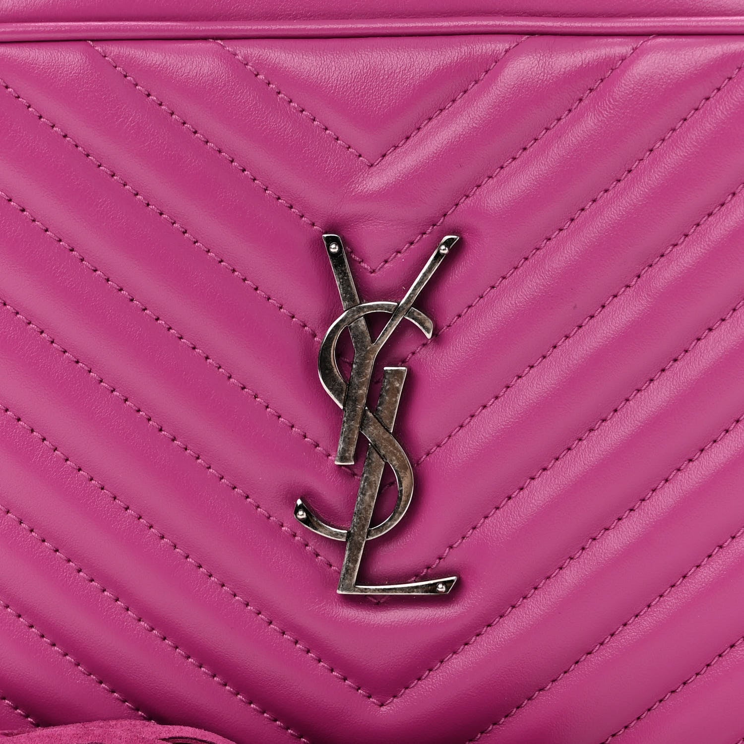 Saint Laurent Calfskin Matelasse Monogram Lou Camera Bag Electric Fuchsia 8 of 10