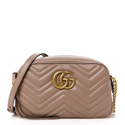 Gucci Calfskin Matelasse Small GG Marmont Chain Shoulder Bag Porcelain Rose 1 of 12