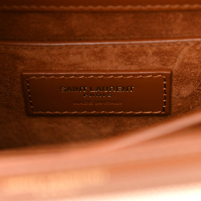 Saint Laurent Canvas Calfskin Mini Classic Monogram Cassandra Top Handle Tan Natural 6 of 10