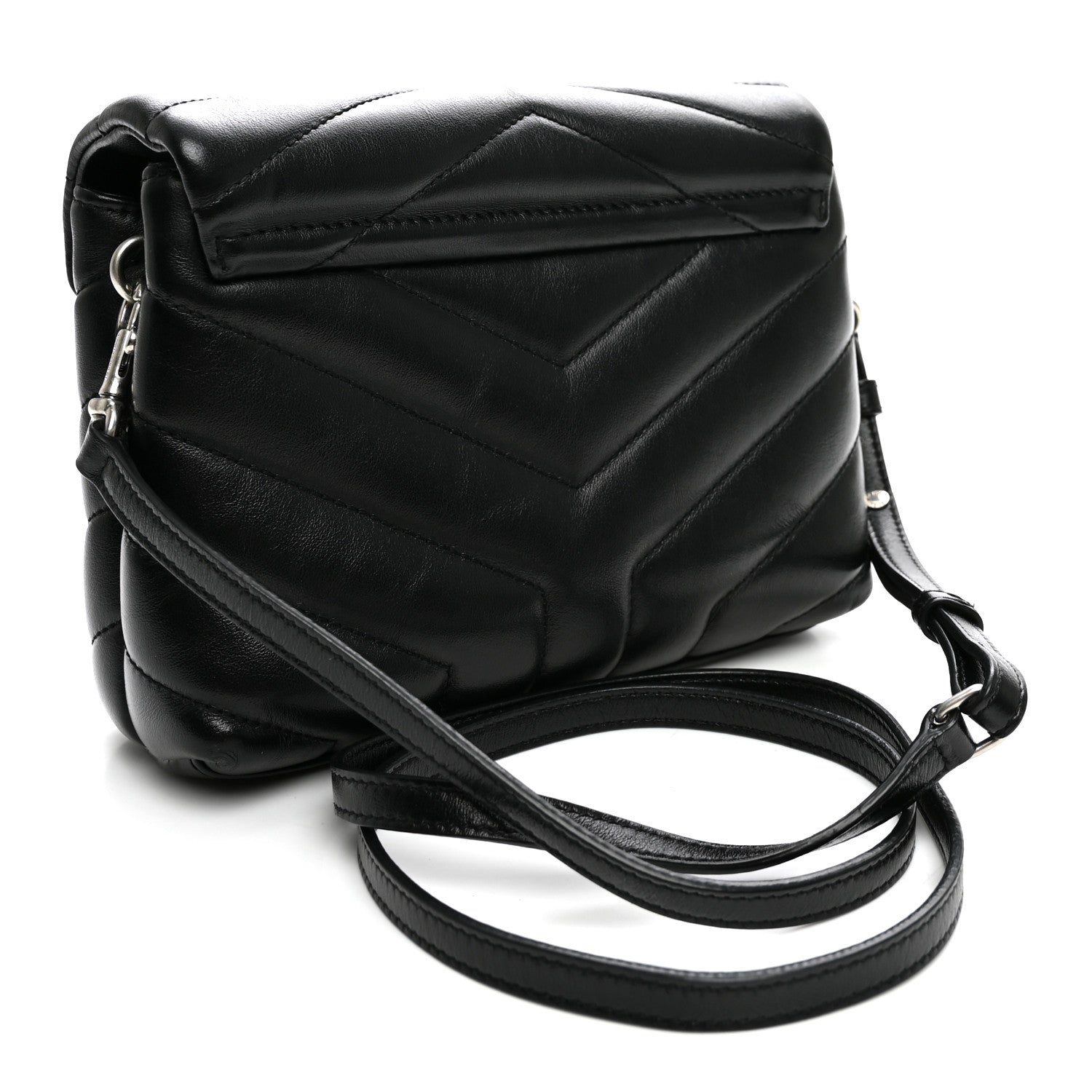 Saint Laurent Calfskin Y Quilted Monogram Toy Loulou Crossbody Bag Black 3 of 10