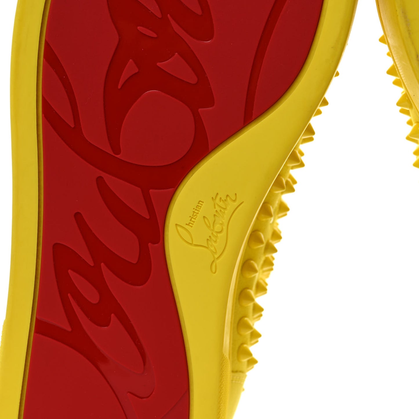 Veau Velours Mens Louis Spikes Flat Sneakers 46 Yellow