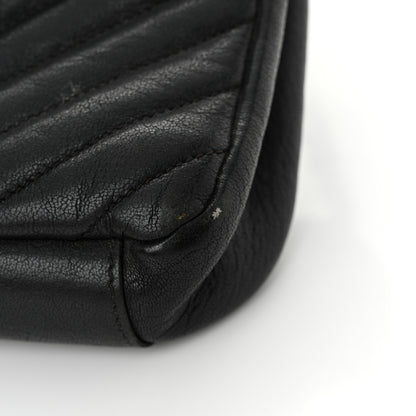 Saint Laurent Sheepskin Matelasse Chevron Monogram Medium College Bag Black 16 of 16