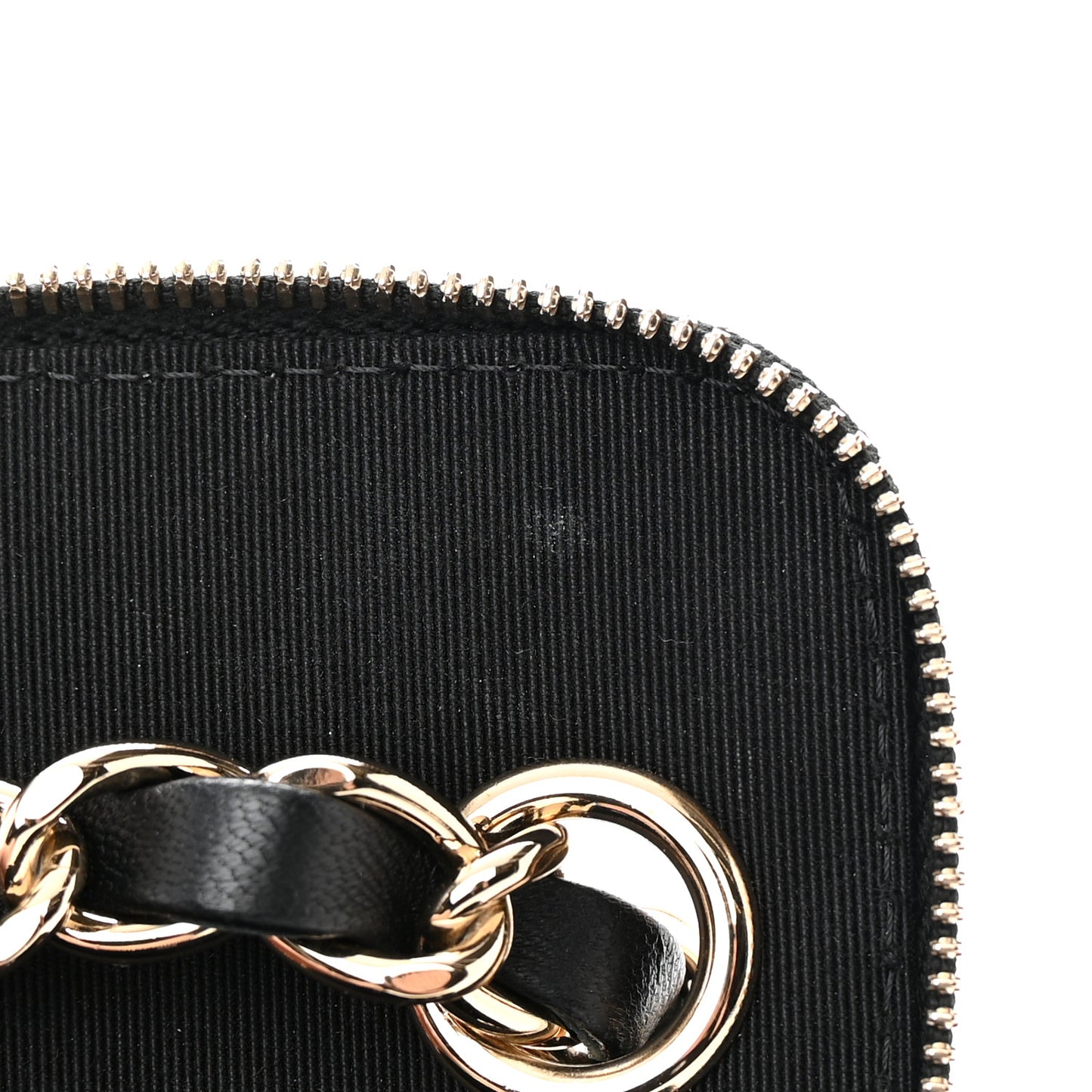 Lambskin Crochet Small Vanity Case With Chain Black