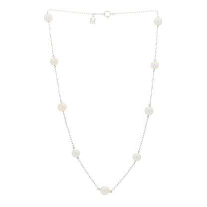 Mikimoto 18K White Gold Akoya Pearl 6-7mm Station Necklace 3 of 5