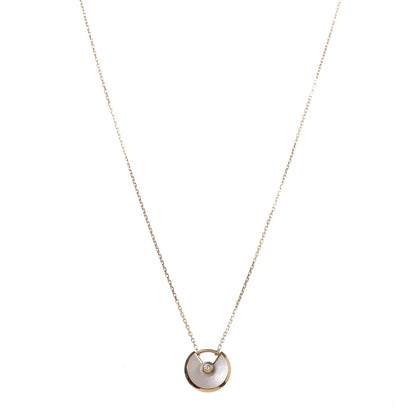 Cartier 18K Yellow Gold Diamond Mother of Pearl XS Amulette de Cartier Pendant Necklace 1 of 7