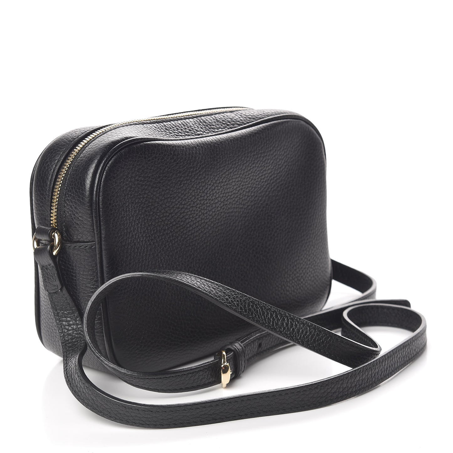 Pebbled Calfskin Small Soho Disco Bag Black