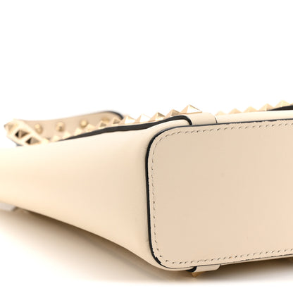 Valentino Garavani Pebbled Calfskin Rockstud North South Crossbody Bag Light Ivory 8 of 9