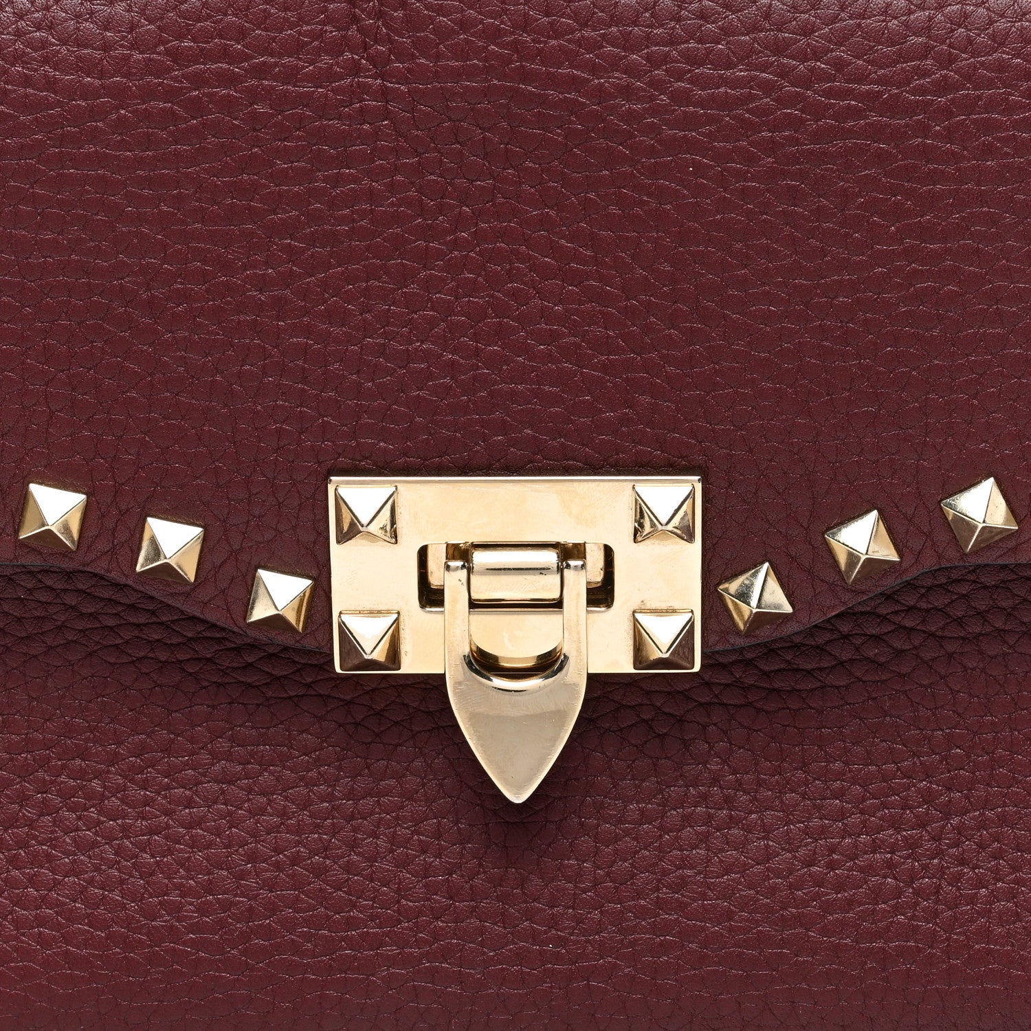 Valentino Garavani Pebbled Calfskin Medium Rockstud Flip Lock Crossbody Bag Rubin 7 of 9
