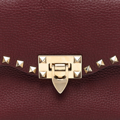 Valentino Garavani Pebbled Calfskin Medium Rockstud Flip Lock Crossbody Bag Rubin 7 of 9