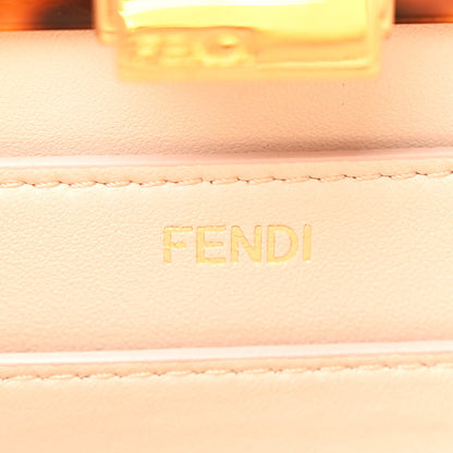 Fendi Vitello Seta Shiny Nappa Plexiglass Small Peekaboo I SEE U Satchel  Poudre 7 of 14