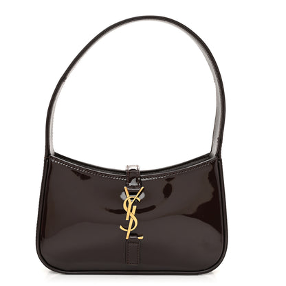 Saint Laurent Patent Calfskin Le 5 A 7 Mini Hobo Spicy Chocolate 1 of 10