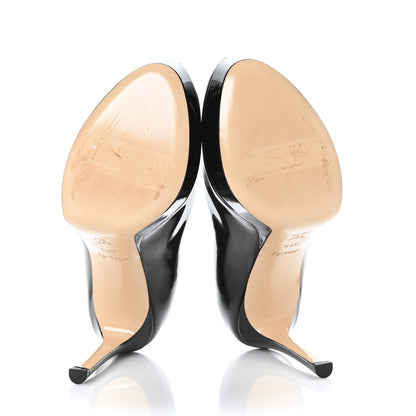 Louis Vuitton Rendez Vous Patent Open Toe Pumps 39.5 Black 6 of 9