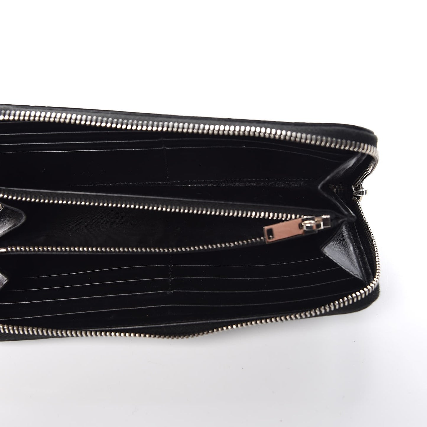 Calfskin Crocodile Embossed Monogram Zip Around Wallet Black