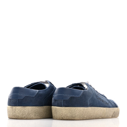 Saint Laurent Distressed Suede Womens Court Classic Sneakers 36 Denim 4 of 9