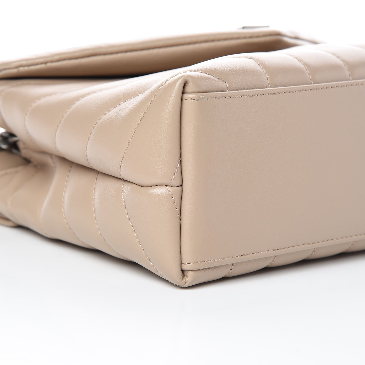 Saint Laurent Calfskin Y Quilted Monogram Small Loulou Chain Satchel Dark Beige 9 of 11