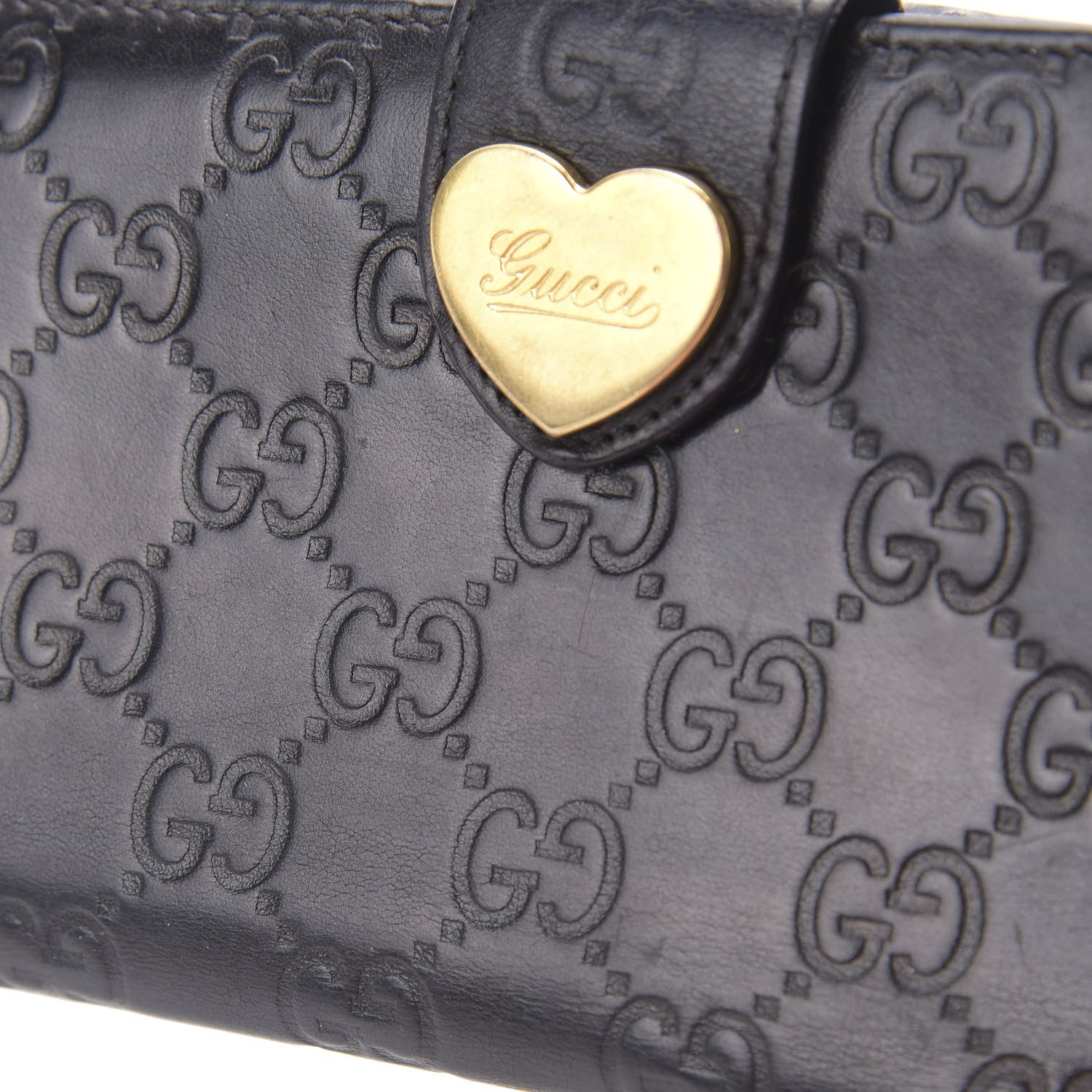 Gucci Guccissima Heart Continental Wallet Black 10 of 12
