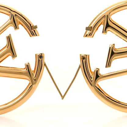 Louis Vuitton Metal Louise Hoop Earrings Gold 3 of 5