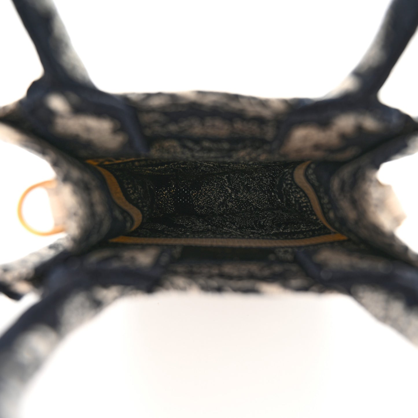 Canvas Toile de Jouy Reverse Embroidered Mini Book Tote Phone Bag Blue