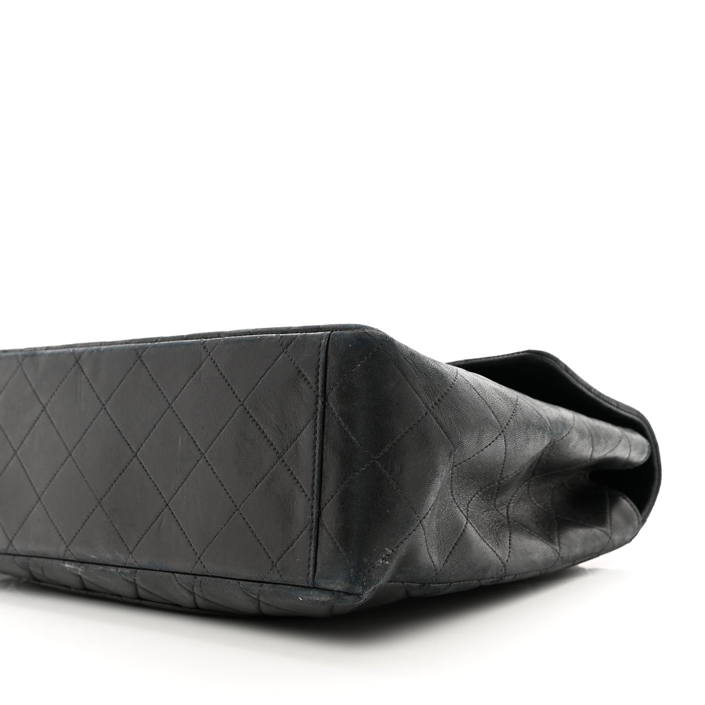 Lambskin Quilted XL Jumbo Single Flap Black