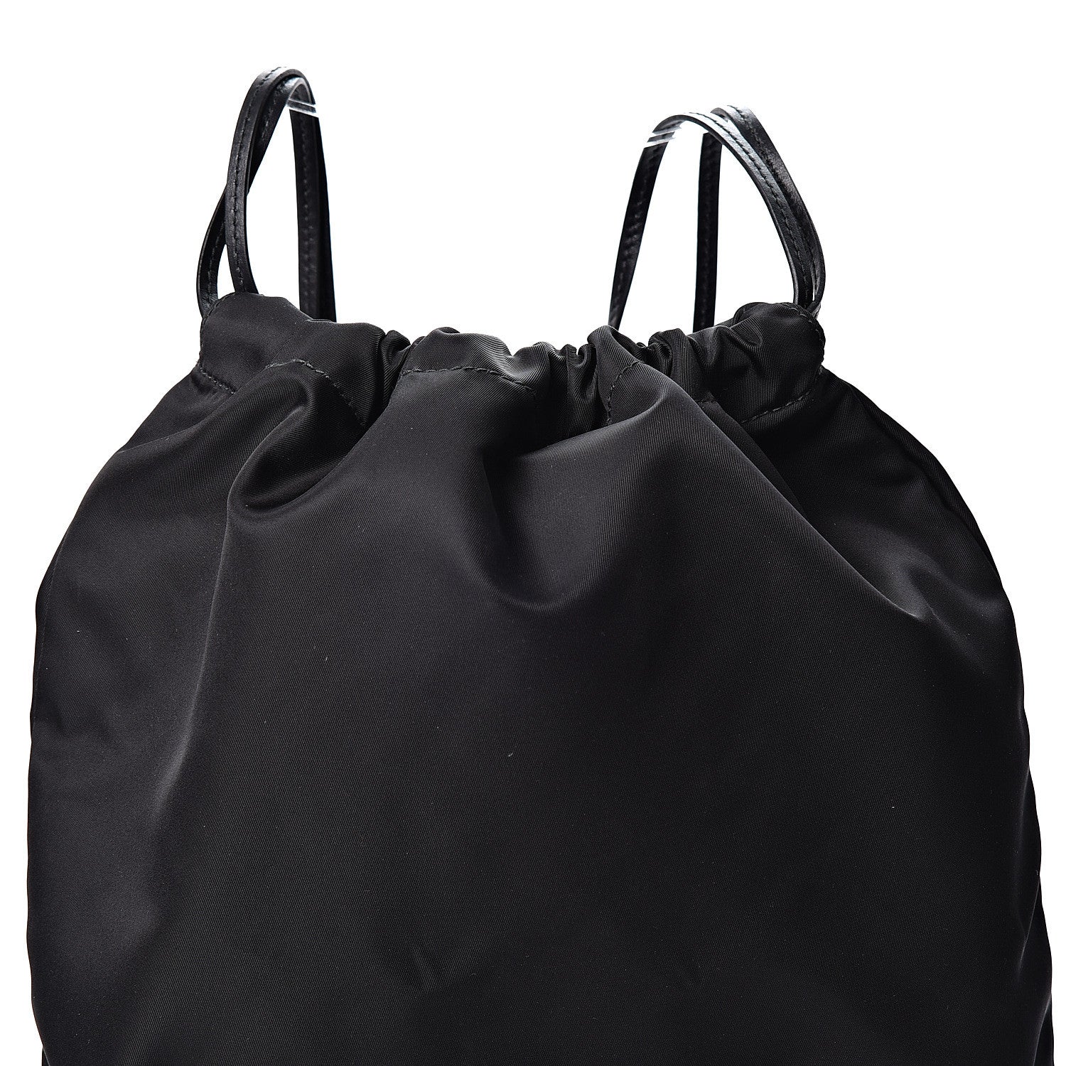 Prada Tessuto Nylon Saffiano Seahorse Drawstring Backpack Black 7 of 9