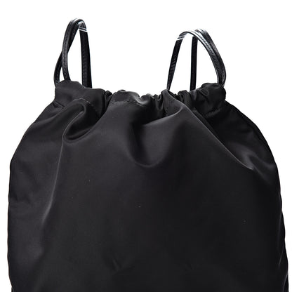 Prada Tessuto Nylon Saffiano Seahorse Drawstring Backpack Black 7 of 9