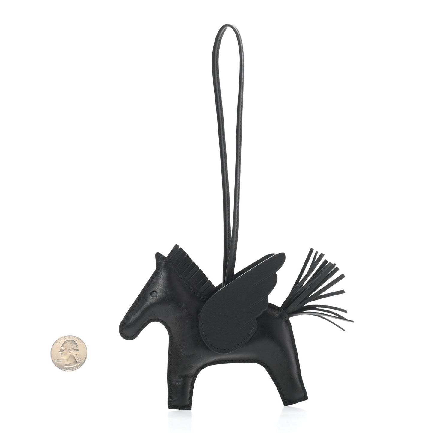Milo Lambskin Grigri Rodeo Pegase Horse Bag Charm MM So Black