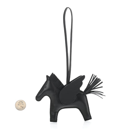 Hermes Milo Lambskin Grigri Rodeo Pegase Horse Bag Charm MM So Black 2 of 4