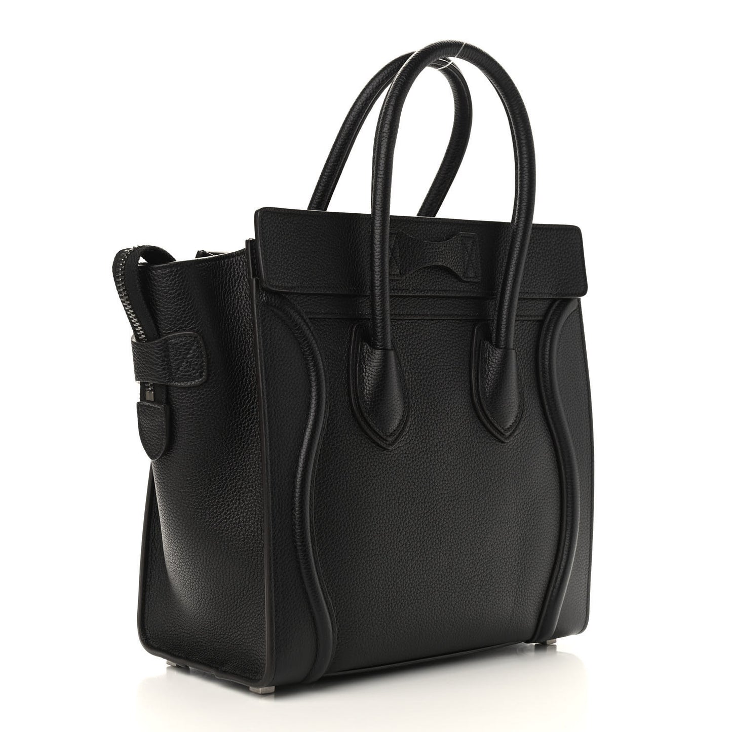 Drummed Calfskin Micro Luggage Black