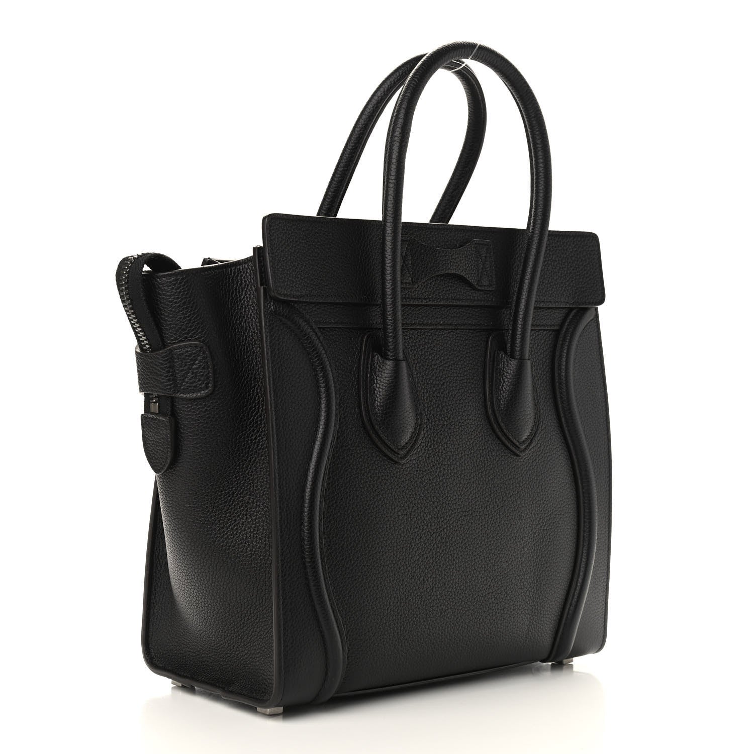 Celine Drummed Calfskin Micro Luggage Black 3 of 8