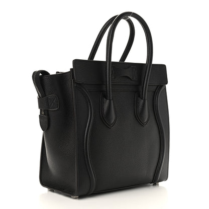 Celine Drummed Calfskin Micro Luggage Black 3 of 8