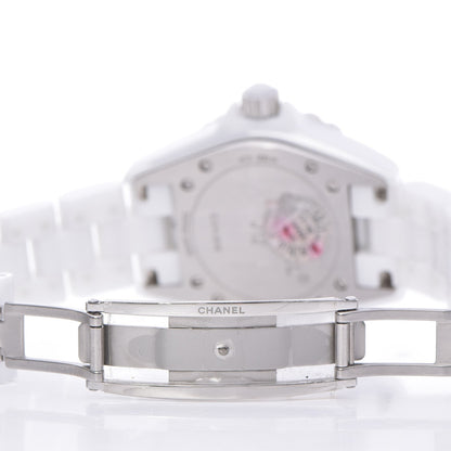 Chanel Stainless Steel Ceramic Diamond 33mm J12 Quartz Watch White 6 of 8