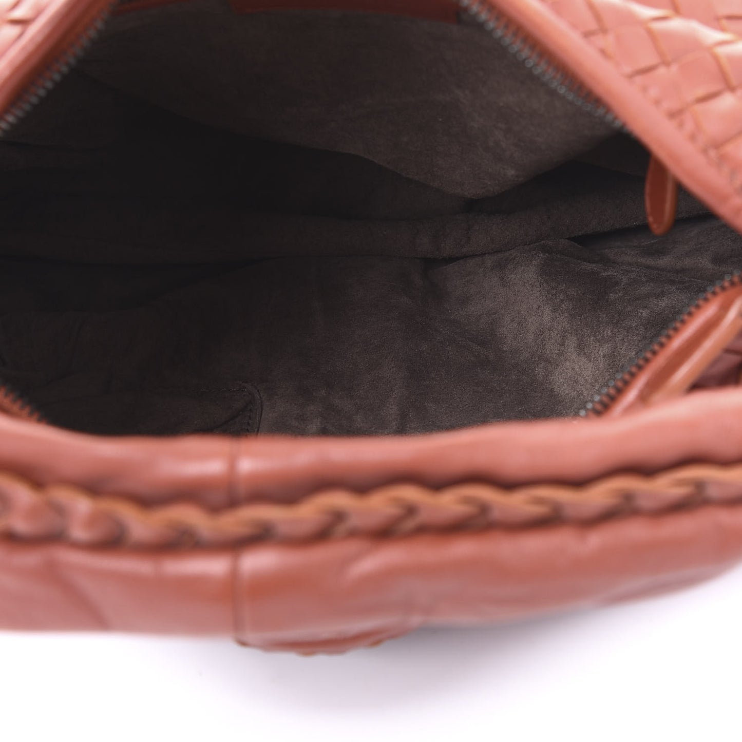 Nappa Intrecciato Medium Belly Veneta Hobo Rust