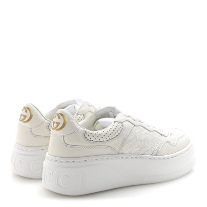 Gucci Calfskin GG Tennis Embossed Perforated Womens Platform 55mm Sneakers 37 Great White 5 of 9